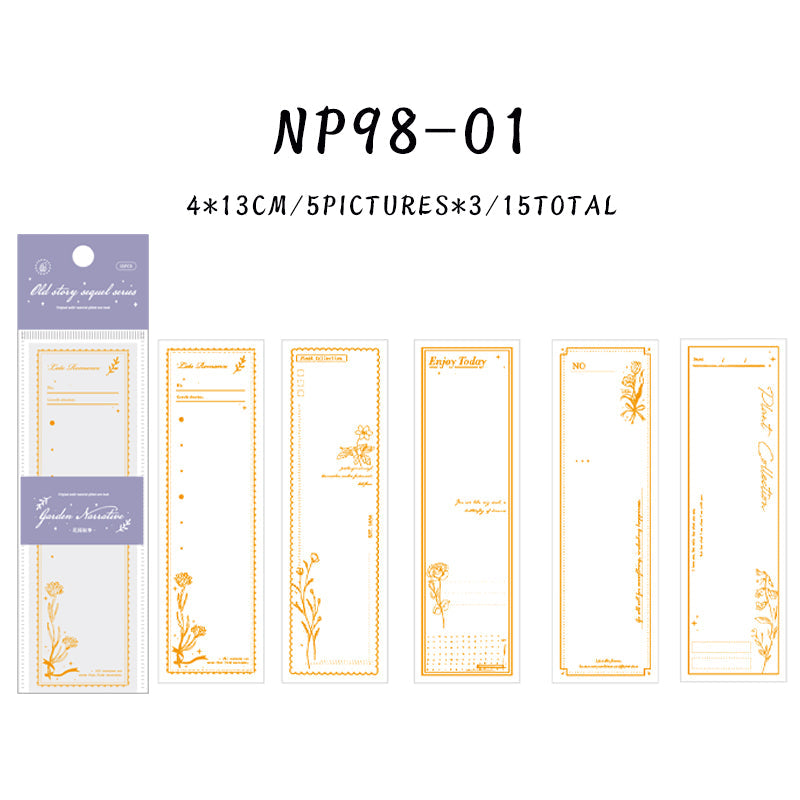 15PCS Old sequels series note paper