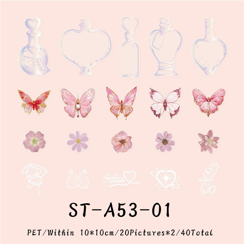 40PCS Butterfly Dance Garden series sticker