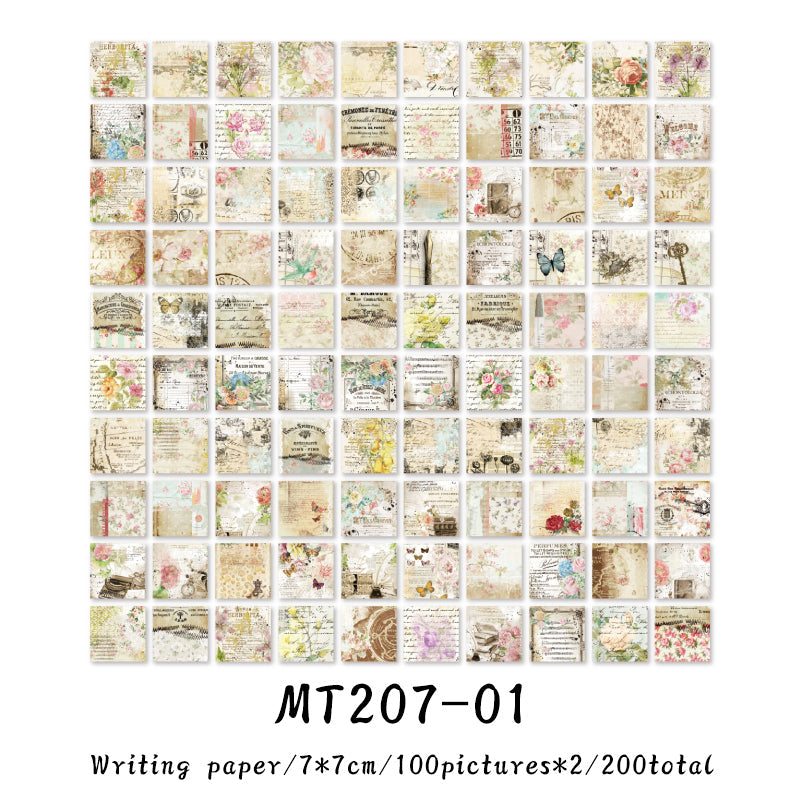 200PCS December Garden Series material paper