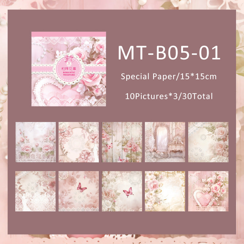 30PCS Romantic secret language series material paper