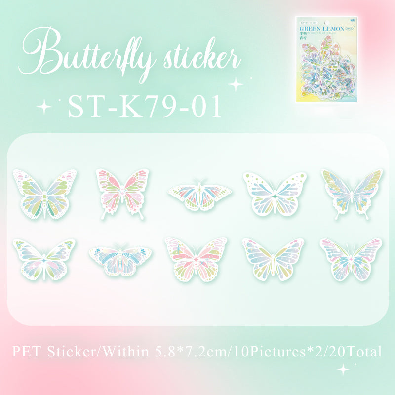 20PCS The Words of Butterfly Change series sticker