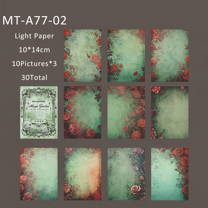 30PCS Magic Garden series material paper