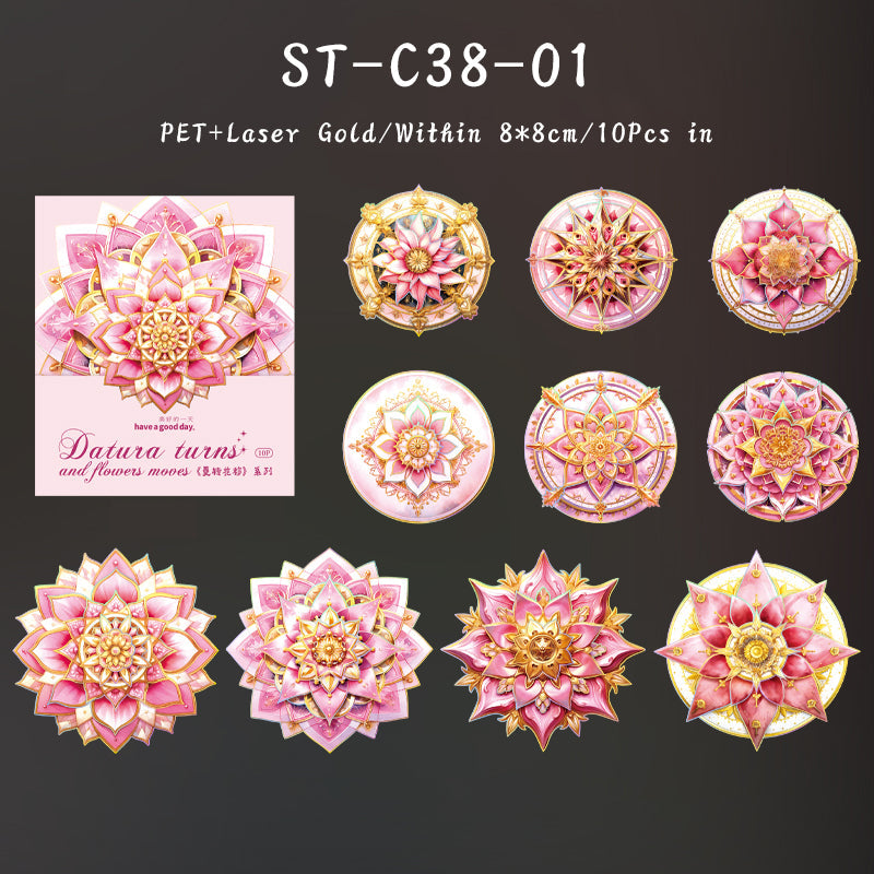 10PCS Datura turns flowers series sticker