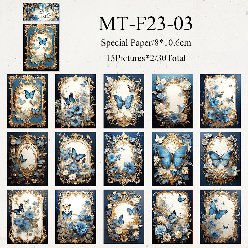 30PCS Rococo art series material paper