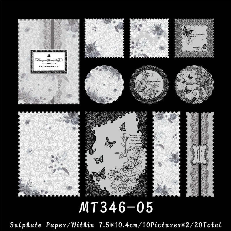 20PCS Flower Island fantasy series material paper