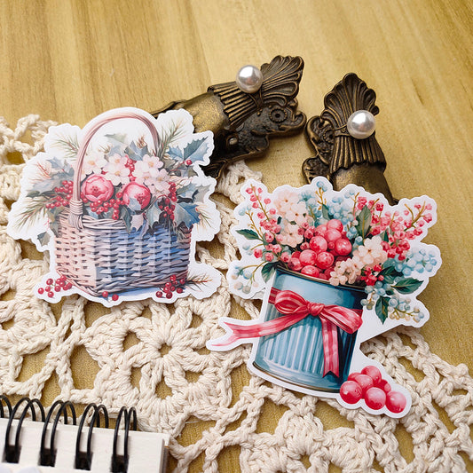 Christmas Flower Gift Sticker