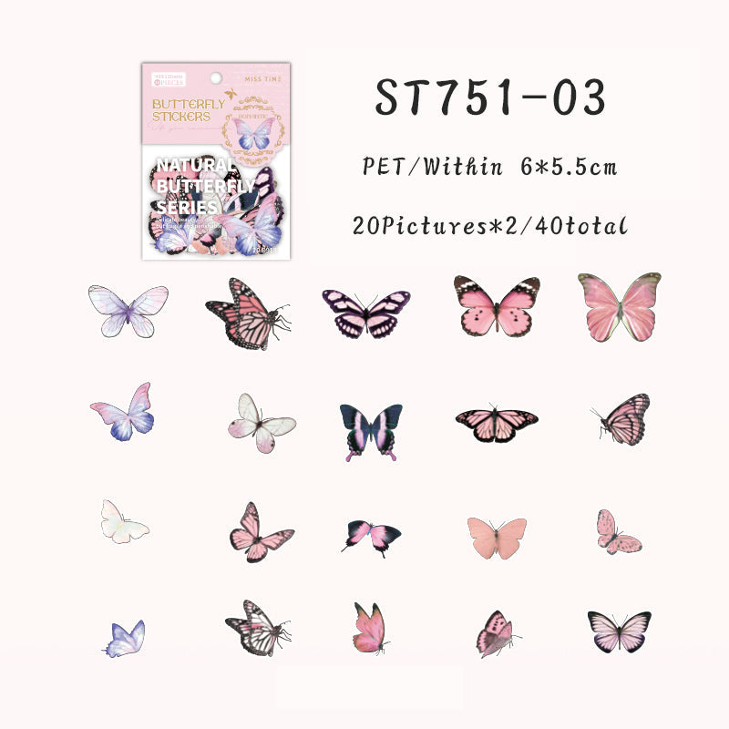 40PCS Butterfly Nature Series sticker