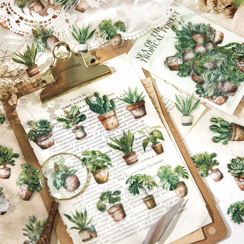 40PCS Family of greenery series sticker