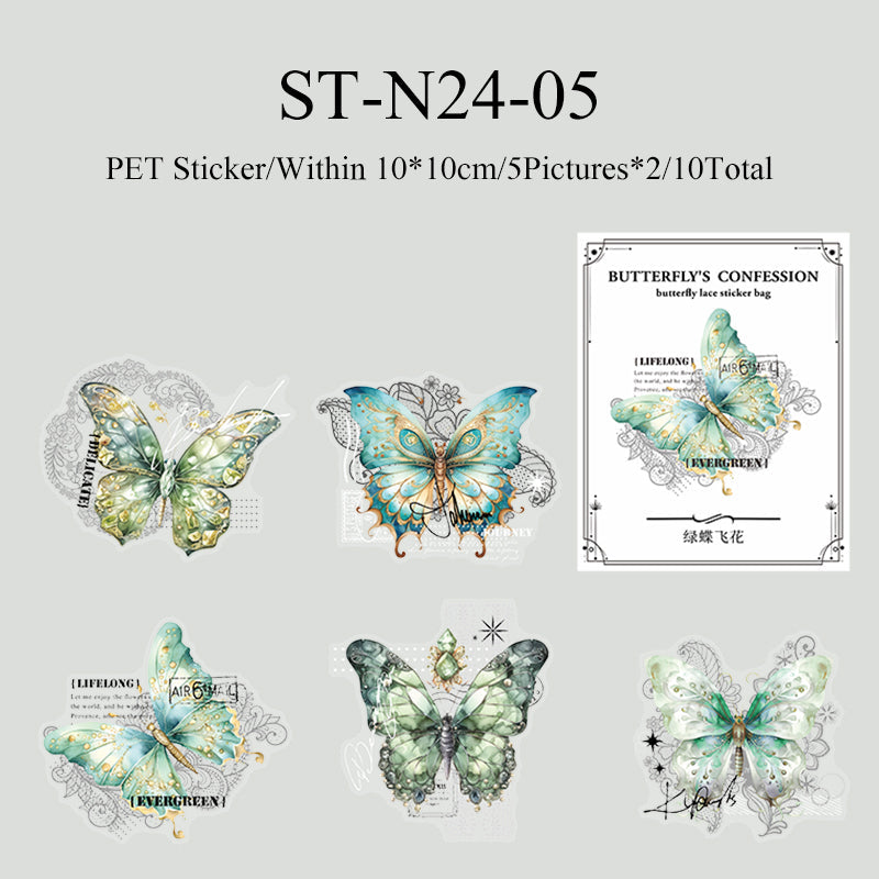 10PCS Confessions of butterflies series sticker