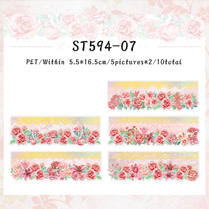 10PCS Lace Romance series sticker