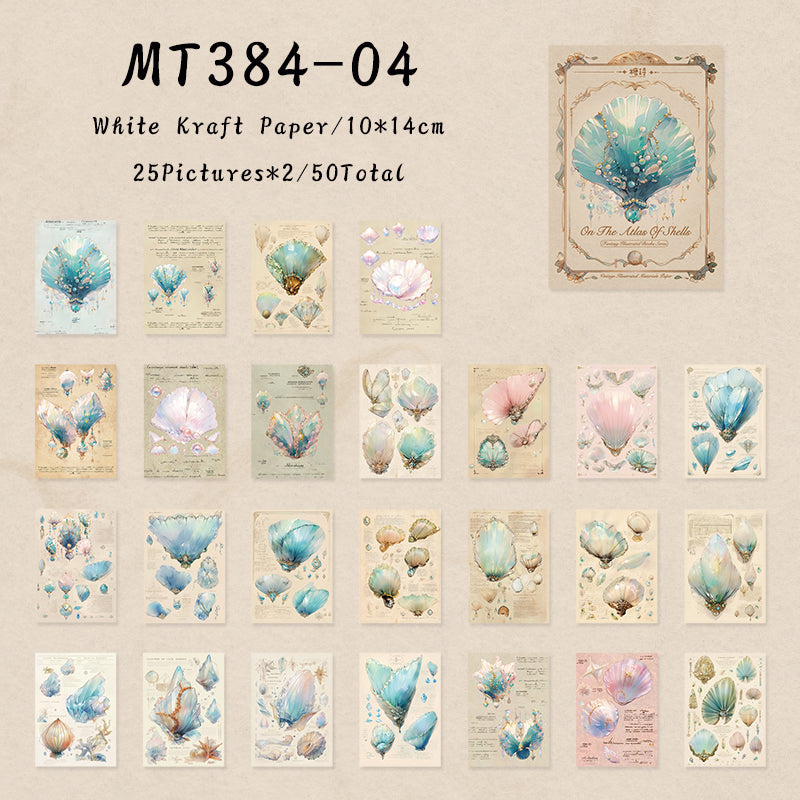 50PCS Fantasy map series material paper