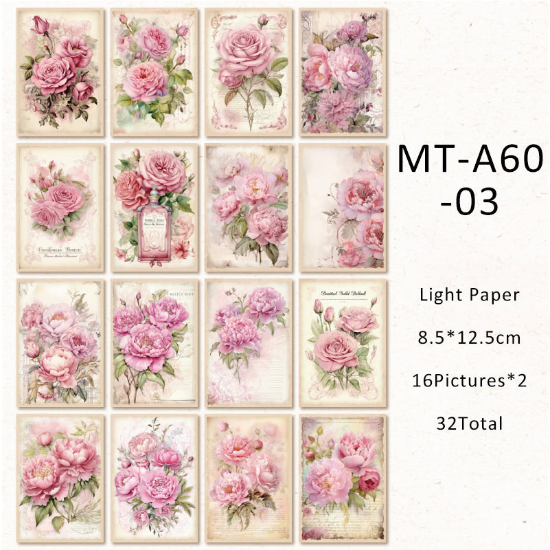 32PCS Flower tour series material paper