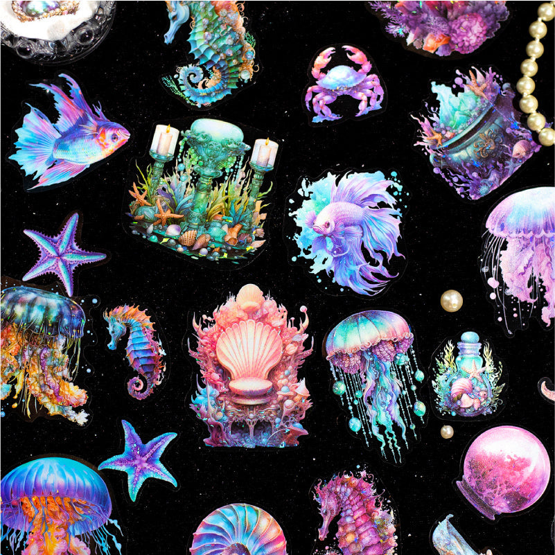 11PCS Deep sea shimmer series sticker