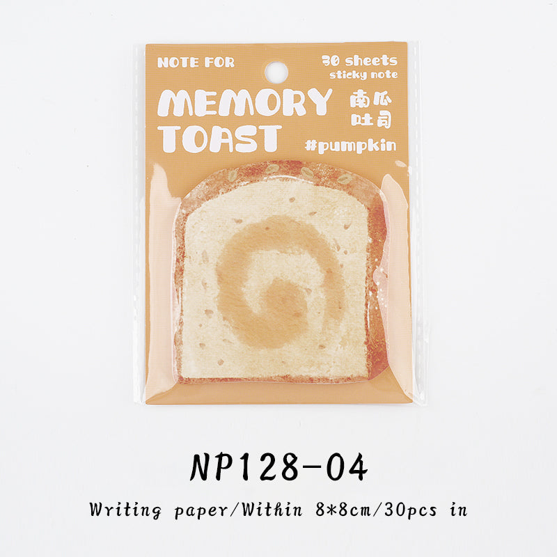 30PCS Memory bread series note paper