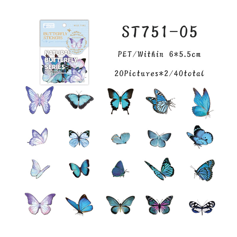 40PCS Butterfly Nature Series sticker