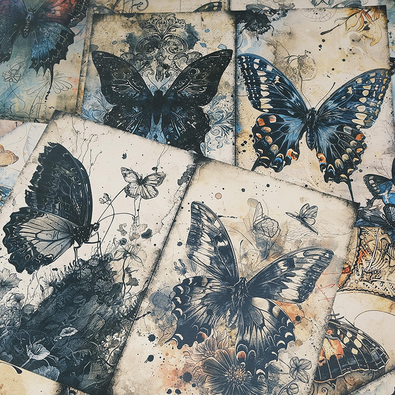 10PCS Vintage Mystery Butterfly background paper