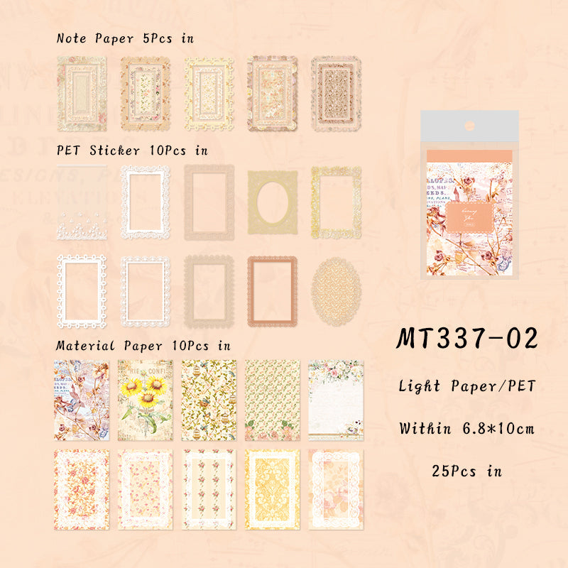 25PCS Lace Flower Island series material paper