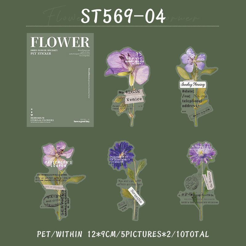 10PCS Flower at the corner series sticker