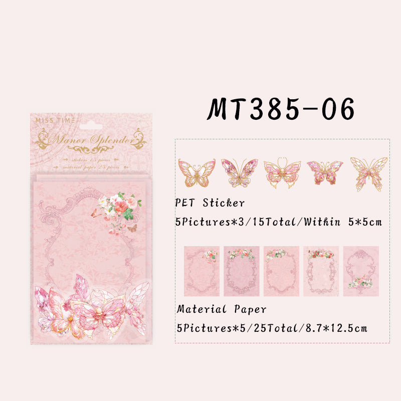 15PCS Roman Romance Series material paper