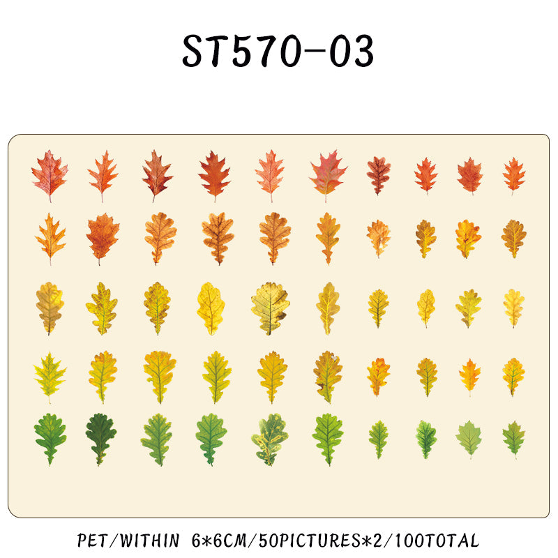 100PCS Four Seasons of leaves series sticker