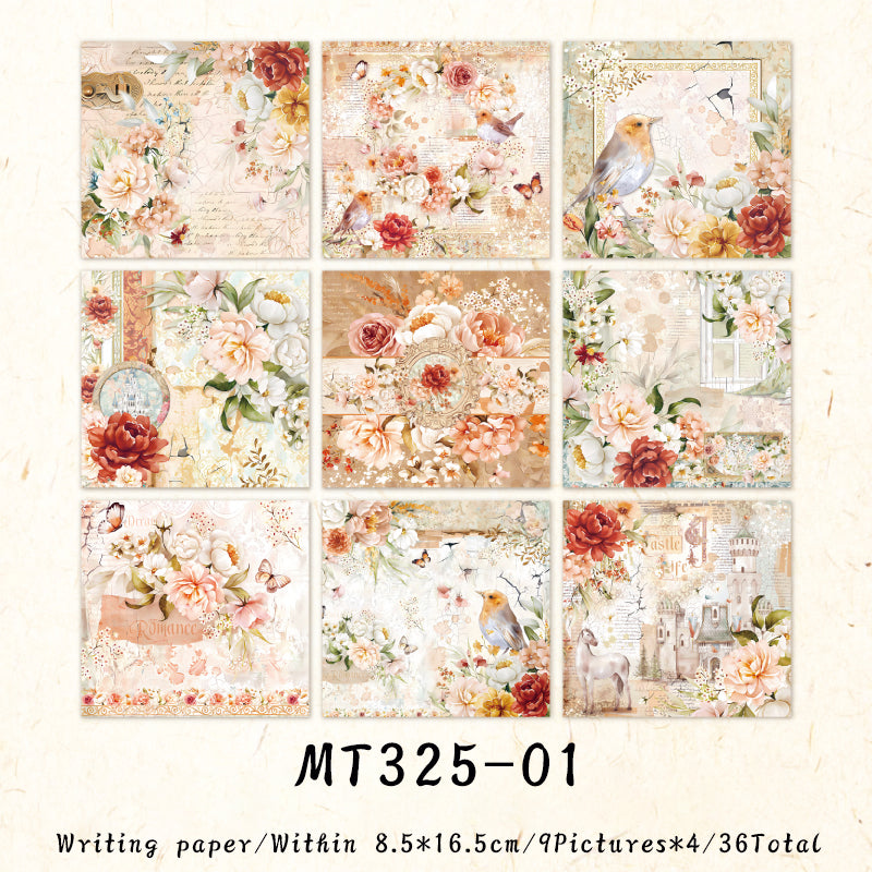 36PCS Strong flower garden series material paper