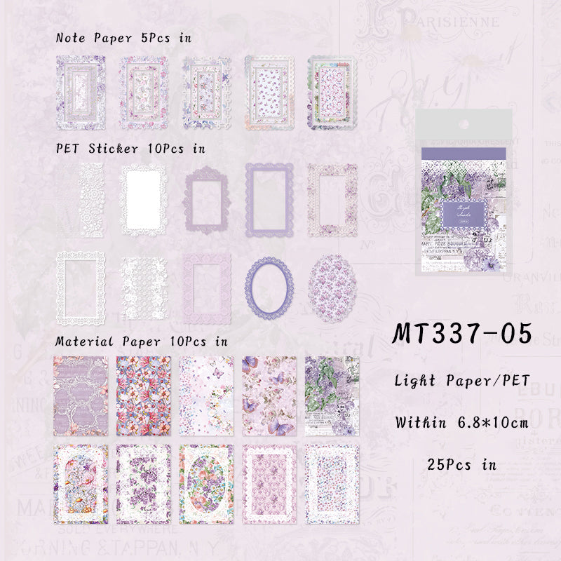 25PCS Lace Flower Island series material paper