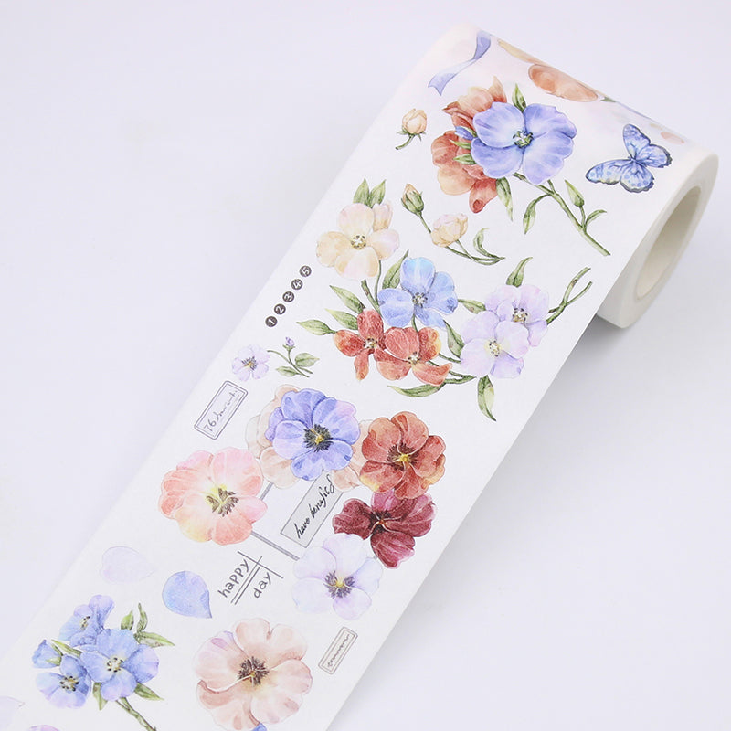 6cm*150cm Farewell to Spring and Pansy Washi/PET Tape