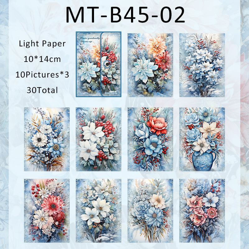 30PCS Winter is getting warmer series material paper