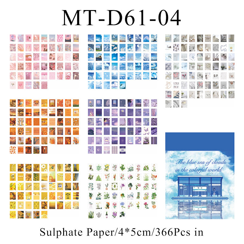 366PCS Hand-made time series material paper