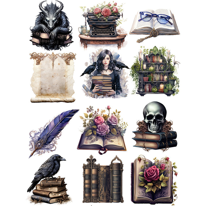 12PCS Gothic magic sticker