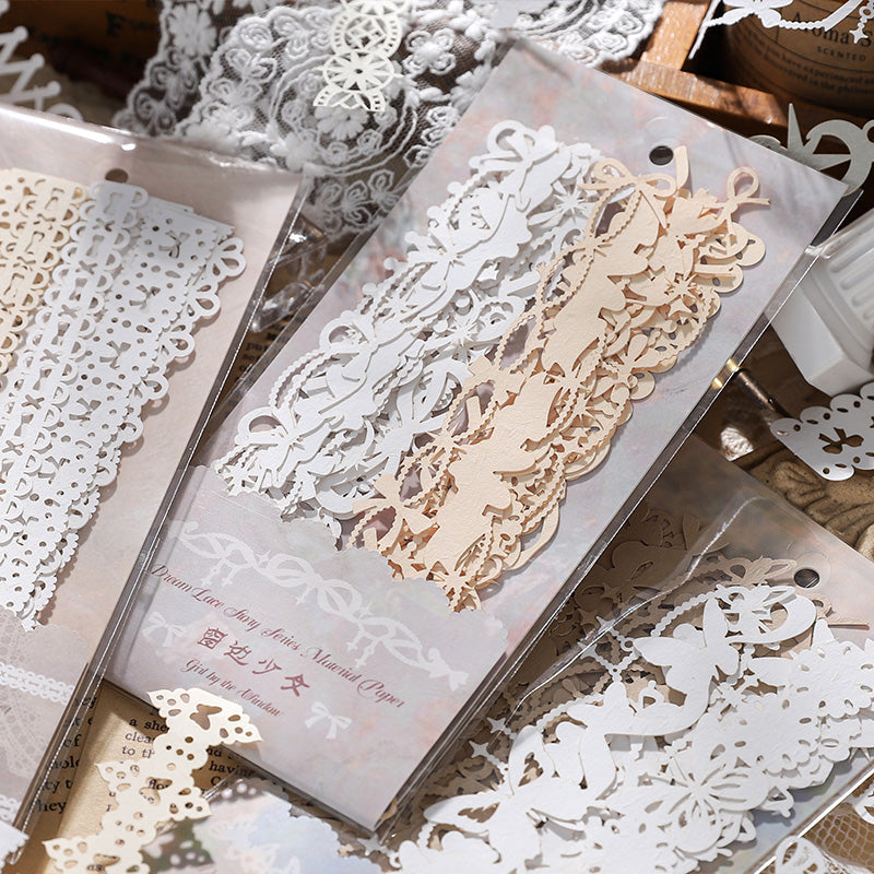 20PCS Dream lace story series material paper