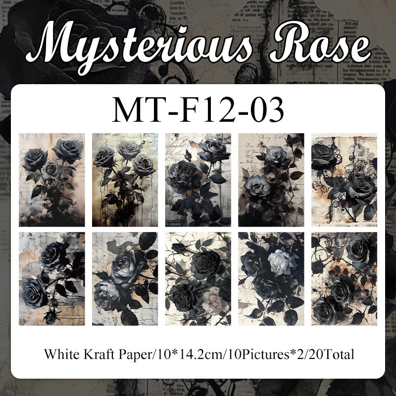 20PCS Dark Rose series material paper