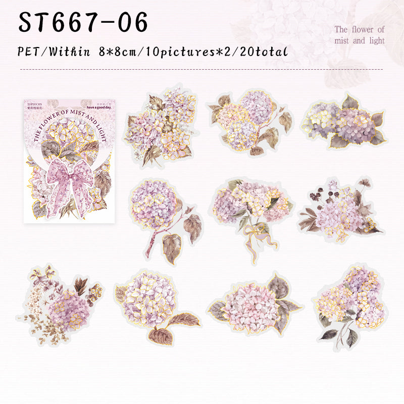 20PCS Flower of Mist and Light series sticker