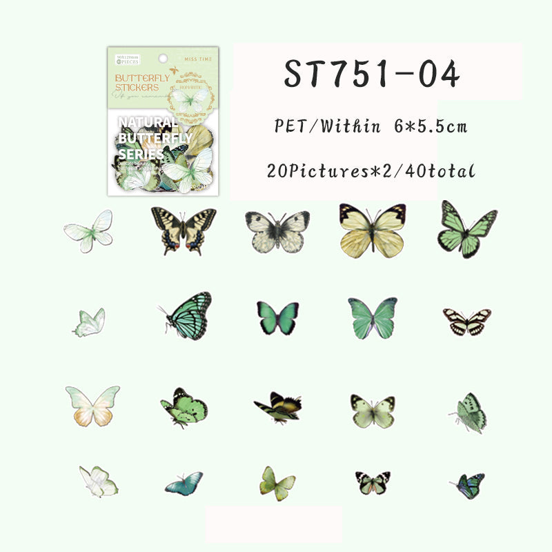 40PCS Butterfly Nature Series sticker