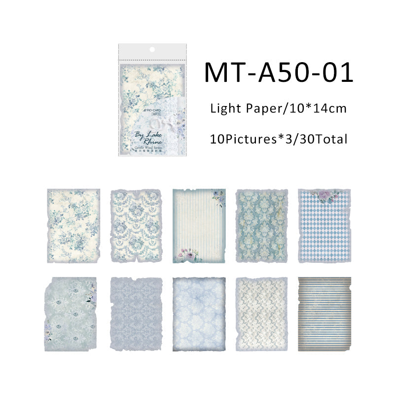 30PCS Gentle wind series material paper