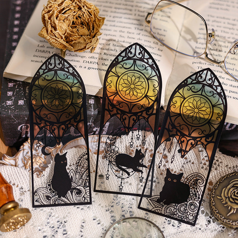 6PCS Shining star cat series bookmark