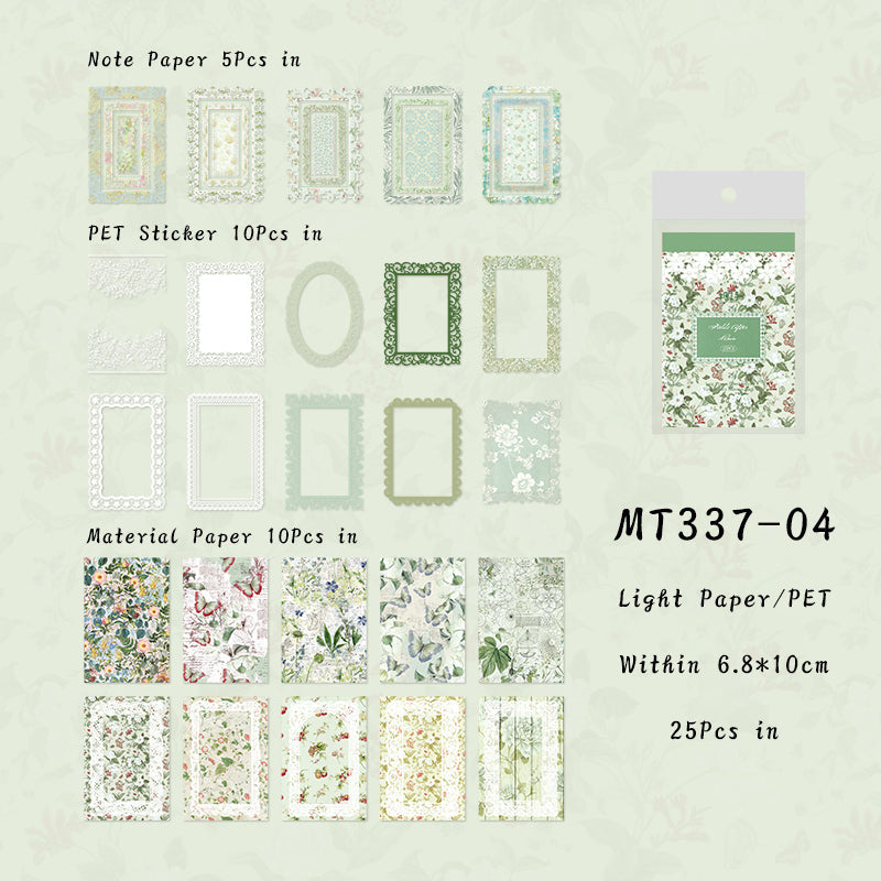 25PCS Lace Flower Island series material paper