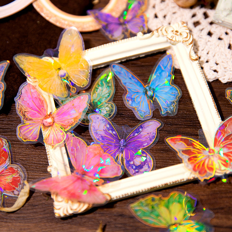 20PCS The Mirror Dream Butterfly series material paper