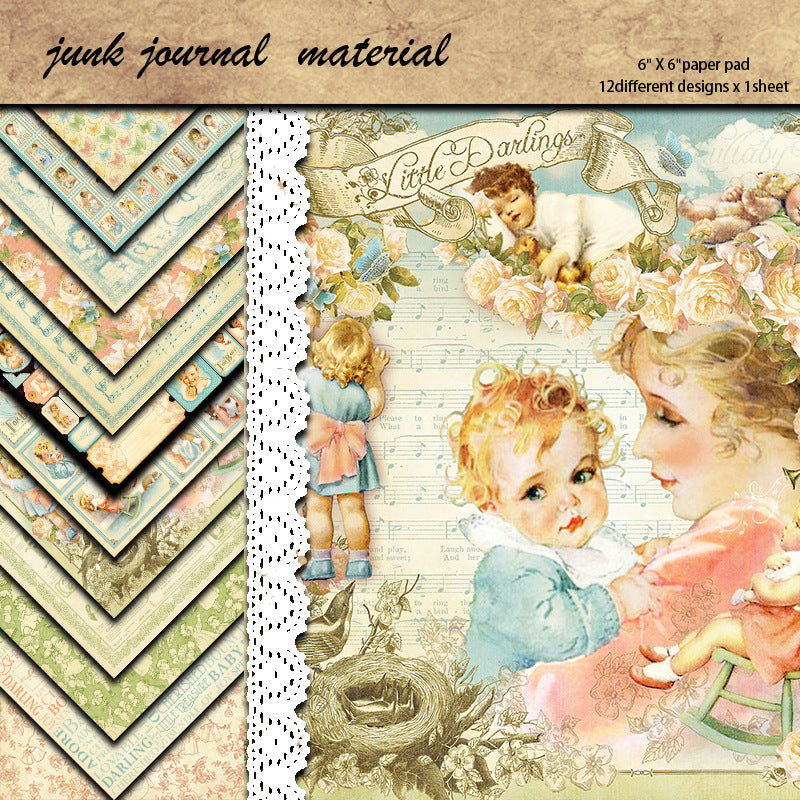 12PCS Cherub material paper