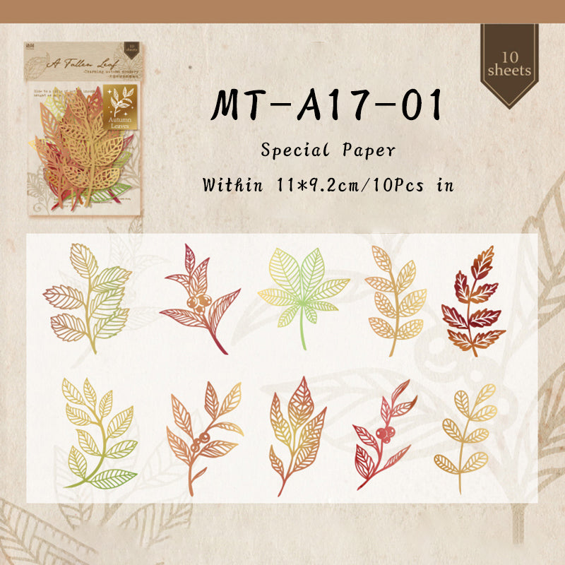 10PCS A fallen leaf series material paper