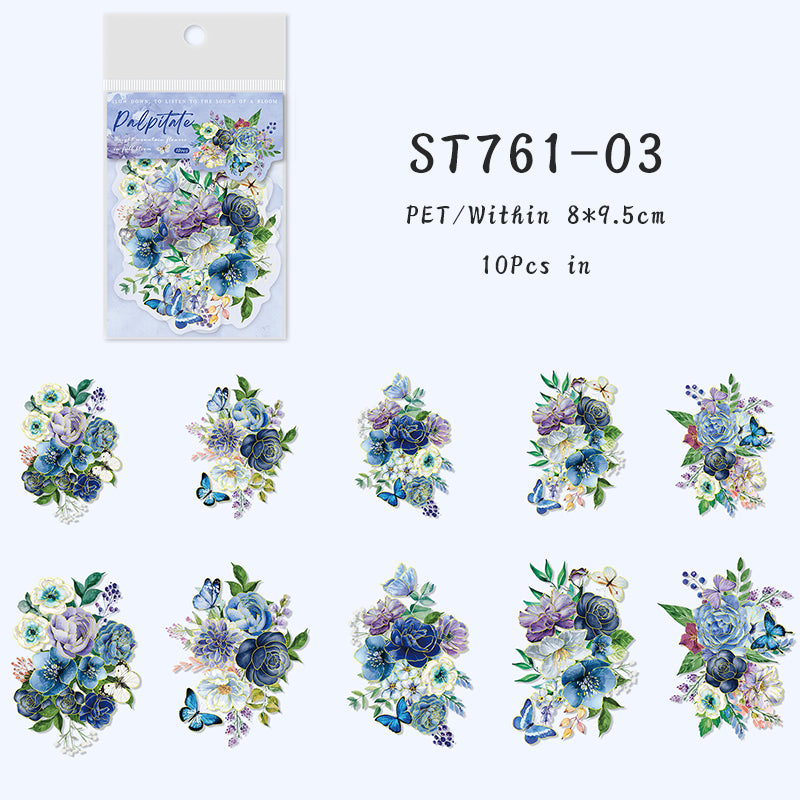 10PCS Mountain flower romantic series sticker