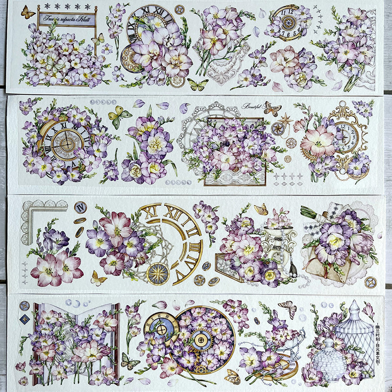 6.5cm*100cm Orchid time Washi/PET Tape