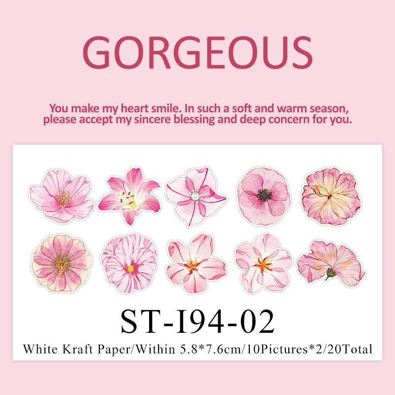 20PCS Four times flower language series sticker