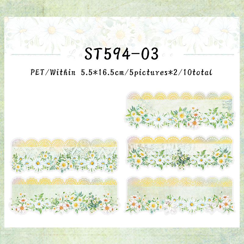 10PCS Lace Romance series sticker