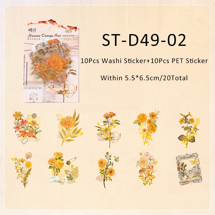 20PCS Time flower series sticker