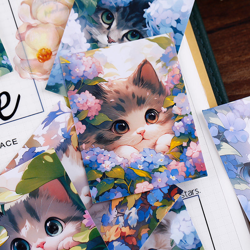 16PCS Flower kitten sticker