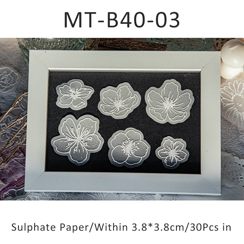 30PCS White tea series material paper