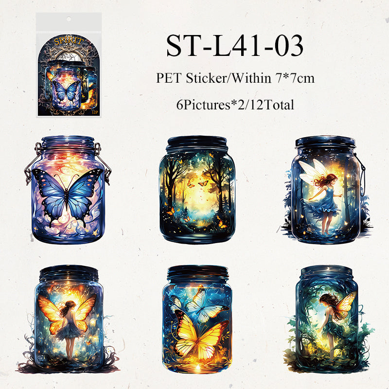 12PCS Fantasy in bottle series sticker