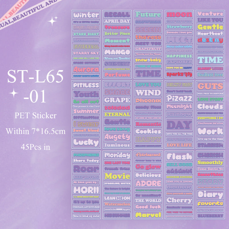 45PCS Word star series sticker book