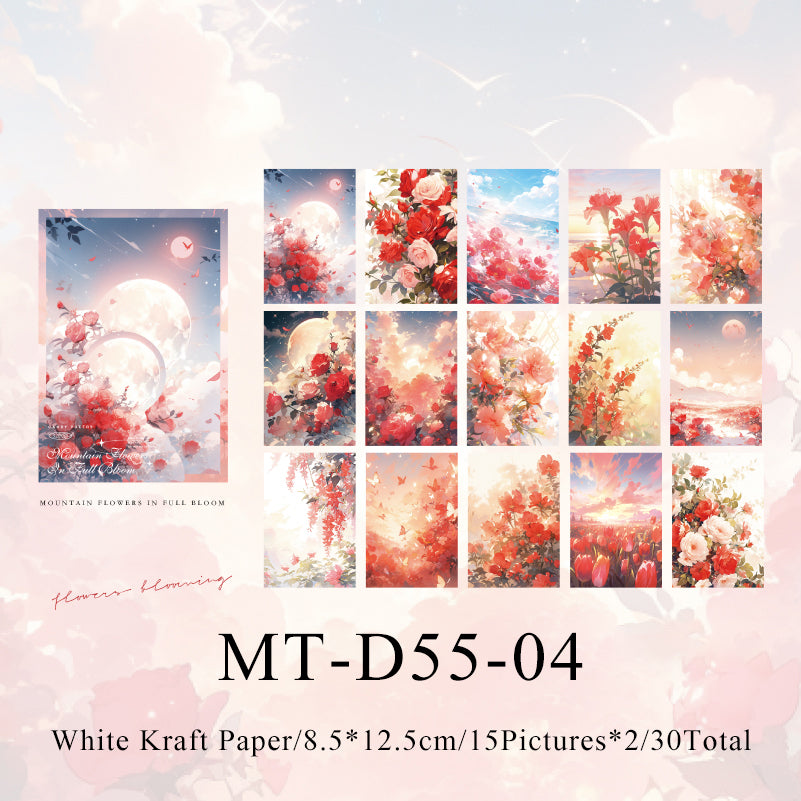 30PCS Dream to flower land series material paper